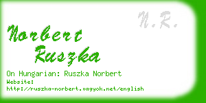 norbert ruszka business card